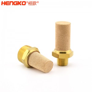 恒歌定制不銹鋼/銅粉氣動元件消音器_消音濾芯降噪耐高溫，應用于真空泵
